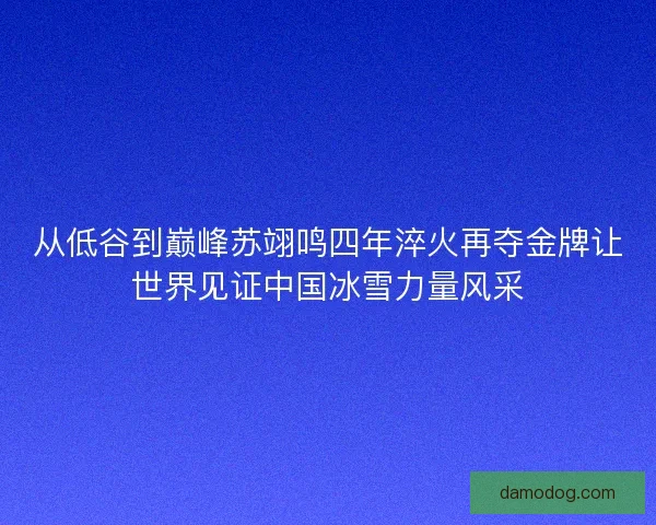从低谷到巅峰苏翊鸣四年淬火再夺金牌让世界见证中国冰雪力量风采