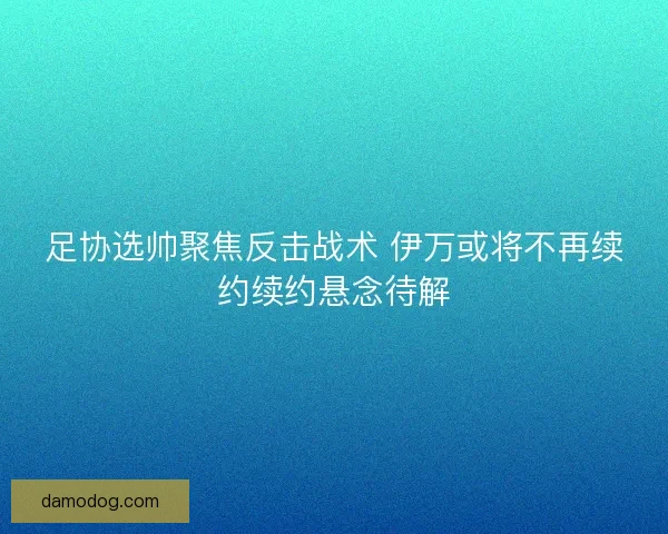 足协选帅聚焦反击战术 伊万或将不再续约续约悬念待解