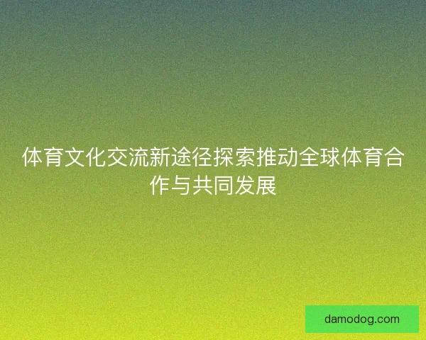 体育文化交流新途径探索推动全球体育合作与共同发展